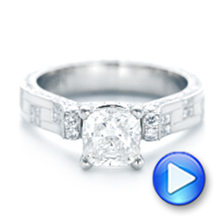  Platinum Custom Diamond Engagement Ring - Video -  102895 - Thumbnail
