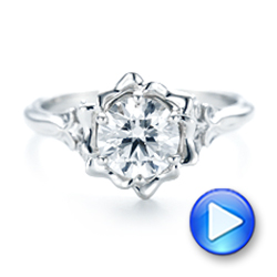 14k White Gold 14k White Gold Custom Diamond Engagement Ring - Video -  102896 - Thumbnail