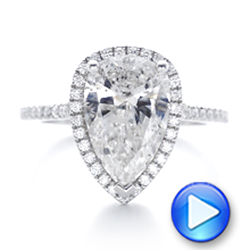 14k White Gold And 14K Gold 14k White Gold And 14K Gold Custom Two-tone Diamond Halo Engagement Ring - Video -  102901 - Thumbnail