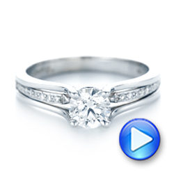 14k White Gold 14k White Gold Custom Diamond Engagement Ring - Video -  102903 - Thumbnail