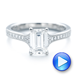 18k White Gold 18k White Gold Custom Diamond Engagement Ring - Video -  102904 - Thumbnail