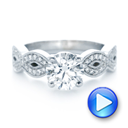 14k White Gold 14k White Gold Custom Diamond Engagement Ring - Video -  102905 - Thumbnail