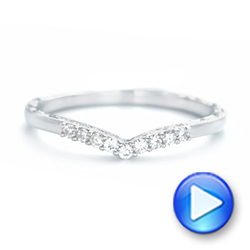 18k White Gold 18k White Gold Custom Hand Engraved Diamond Wedding Band - Video -  102908 - Thumbnail