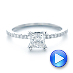 18k White Gold 18k White Gold Custom Diamond Eternity Engagement Ring - Video -  102919 - Thumbnail