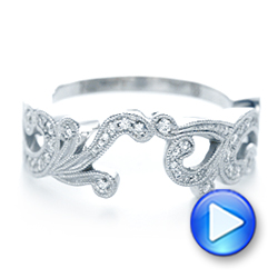  Platinum Platinum Custom Jacket Style Diamond Wedding Band - Video -  102921 - Thumbnail