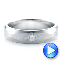18k White Gold Custom Diamond Men's Wedding Band - Video -  102922 - Thumbnail