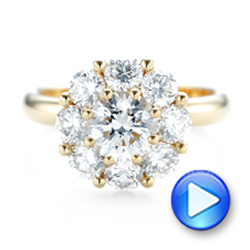 18k Yellow Gold Custom Diamond Engagement Ring - Video -  102927 - Thumbnail
