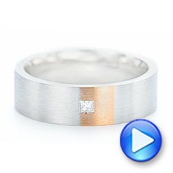  14K Gold And 18k Rose Gold 14K Gold And 18k Rose Gold Custom Two-tone Diamond Men's Band - Video -  102929 - Thumbnail