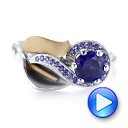  Platinum And Platinum Platinum And Platinum Custom Two-tone Purple Sapphire Engagement Ring - Video -  102932 - Thumbnail