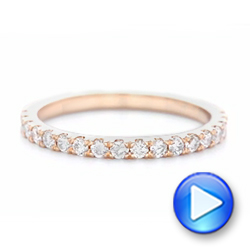 14k Rose Gold Custom Diamond Wedding Band - Video -  102935 - Thumbnail