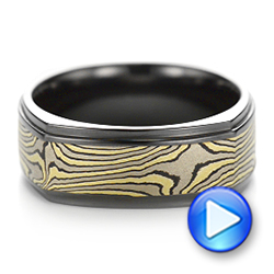 Mokume And Zirconium Wedding Band - Video -  102939 - Thumbnail