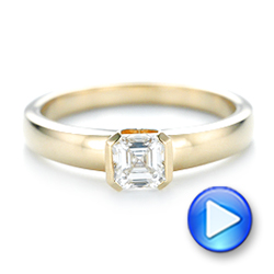 18k Yellow Gold Custom Solitaire Diamond Engagement Ring - Video -  102943 - Thumbnail