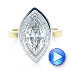  18K Gold And 18k Yellow Gold Custom Two-tone Diamond Engagement Ring - Video -  102947 - Thumbnail