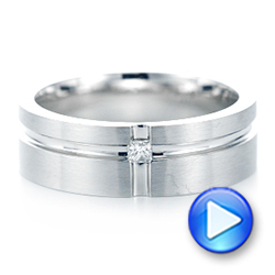 14k White Gold 14k White Gold Custom Diamond Men's Wedding Band - Video -  102948 - Thumbnail