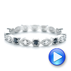  Platinum Custom Eternity Black And White Diamond Wedding Band - Video -  102950 - Thumbnail