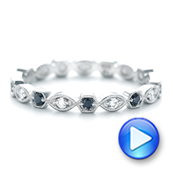 18k White Gold 18k White Gold Custom Eternity Black And White Diamond Wedding Band - Video -  102950 - Thumbnail