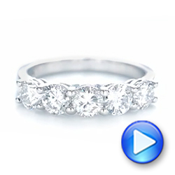 14k White Gold Custom Diamond Wedding Band - Video -  102953 - Thumbnail