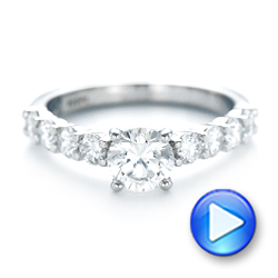18k White Gold 18k White Gold Custom Diamond Engagement Ring - Video -  102955 - Thumbnail
