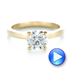 18k Yellow Gold Custom Solitaire Diamond Engagement Ring - Video -  102956 - Thumbnail