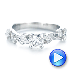 14k White Gold 14k White Gold Custom Solitaire Diamond Engagement Ring - Video -  102959 - Thumbnail