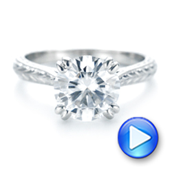 14k White Gold 14k White Gold Custom Tsavorite And Diamond Engagement Ring - Video -  102966 - Thumbnail