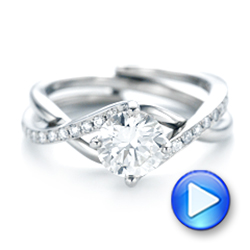 14k White Gold 14k White Gold Custom Diamond Engagement Ring - Video -  102969 - Thumbnail