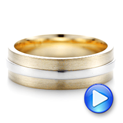 18k Yellow Gold And 18K Gold 18k Yellow Gold And 18K Gold Custom Two-tone Men's Wedding Band - Video -  102970 - Thumbnail