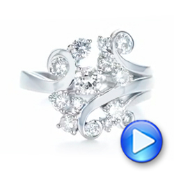 14k White Gold Custom Diamond Fashion Ring - Video -  102975 - Thumbnail