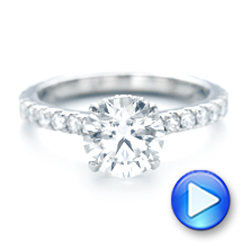 14k White Gold 14k White Gold Custom Diamond Engagement Ring - Video -  102995 - Thumbnail