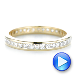 18k Yellow Gold Custom Eternity Diamond Wedding Band - Video -  102997 - Thumbnail