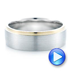 18k White Gold And 14K Gold 18k White Gold And 14K Gold Custom Two-tone Men's Wedding Band - Video -  102999 - Thumbnail