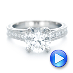 18k White Gold 18k White Gold Custom Diamond Engagement Ring - Video -  103013 - Thumbnail