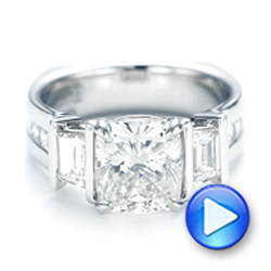  Platinum Custom Diamond Engagement Ring - Video -  103017 - Thumbnail