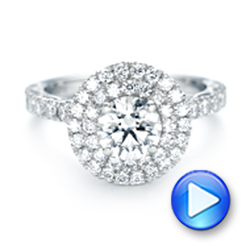 Custom Diamond Halo Engagement Ring - Video -  103018 - Thumbnail
