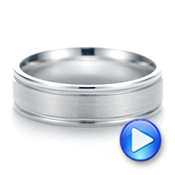  Platinum Platinum Brushed Men's Wedding Band - Video -  103026 - Thumbnail