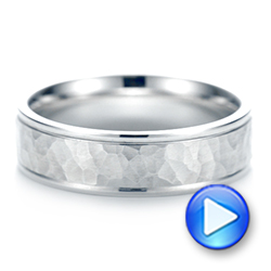 14k White Gold Men's Wedding Band - Video -  103027 - Thumbnail