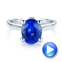 14k White Gold Custom Solitaire Tanzanite Engagement Ring - Video -  103031 - Thumbnail