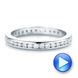 18k White Gold 18k White Gold Custom Diamond Eternity Wedding Band - Video -  103033 - Thumbnail