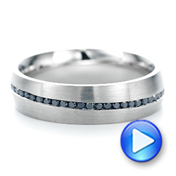  Platinum Platinum Custom Black Diamond Men's Wedding Band - Video -  103036 - Thumbnail