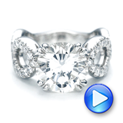  Platinum Custom Diamond Engagement Ring - Video -  103042 - Thumbnail
