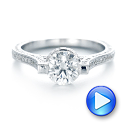  Platinum Platinum Custom Diamond Engagement Ring - Video -  103053 - Thumbnail