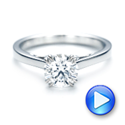 18k White Gold Custom Diamond Engagement Ring - Video -  103057 - Thumbnail
