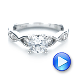  Platinum Platinum Three-stone Diamond Engagement Ring - Video -  103064 - Thumbnail