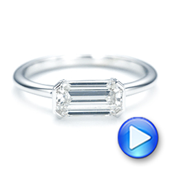 18k White Gold Custom Solitaire Diamond Engagement Ring - Video -  103067 - Thumbnail