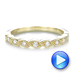 14k Yellow Gold Women's Diamond Wedding Band - Video -  103070 - Thumbnail