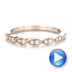 14k Rose Gold Women's Diamond Wedding Band - Video -  103071 - Thumbnail