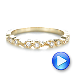 14k Yellow Gold Women's Diamond Wedding Band - Video -  103074 - Thumbnail