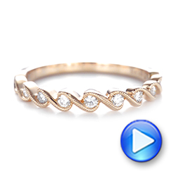 18k Rose Gold 18k Rose Gold Women's Diamond Wedding Band - Video -  103075 - Thumbnail