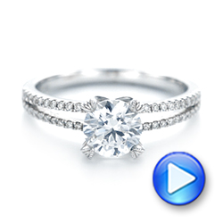 18k White Gold Split Shank Diamond Engagement Ring - Video -  103076 - Thumbnail
