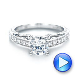 18k White Gold Women's Diamond Engagement Ring - Video -  103077 - Thumbnail